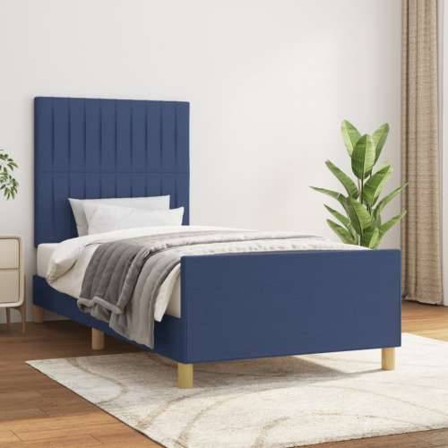 Okvir za krevet bez madraca plava 100x200cm od tkanine - Plava 100 x 200 cm Okomite pruge Cijena