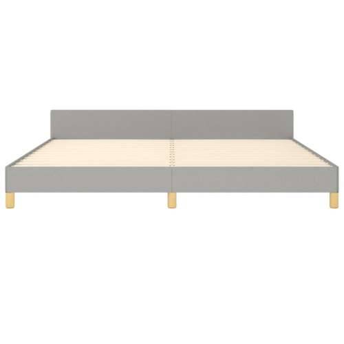 Okvir za krevet s uzglavljem svjetlosivi 200x200 cm od tkanine - Svjetlosiva 200 x 200 cm Dizajn s gumbima Cijena