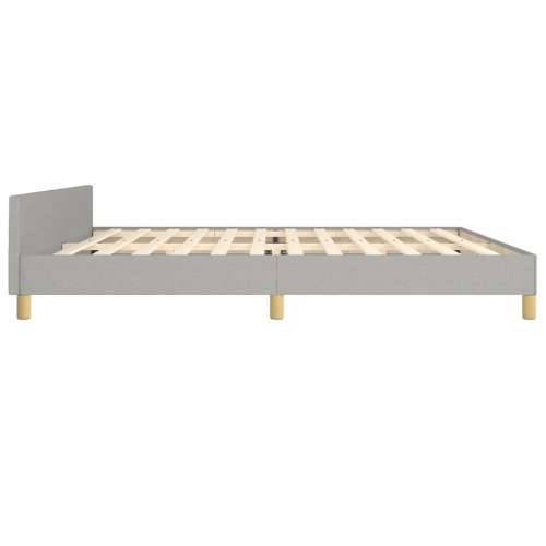 Okvir za krevet s uzglavljem svjetlosivi 200x200 cm od tkanine - Svjetlosiva 200 x 200 cm Dizajn s gumbima Cijena
