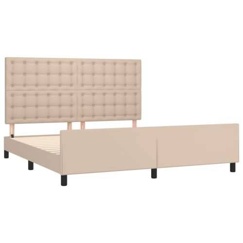 Okvir za krevet s uzglavljem cappuccina 180x200 cm umjetne koža - Boja cappuccina 180 x 200 cm gumbi Cijena