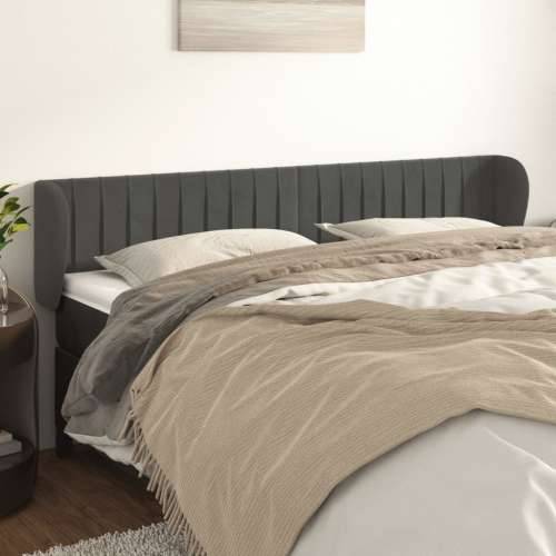 Uzglavlje s ušima tamnosivo 183x23x78/88 cm baršunasto - Tamno siva 183 x 23 x 78/88 cm 1 Cijena