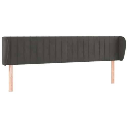 Uzglavlje s ušima tamnosivo 183x23x78/88 cm baršunasto - Tamno siva 183 x 23 x 78/88 cm 1 Cijena