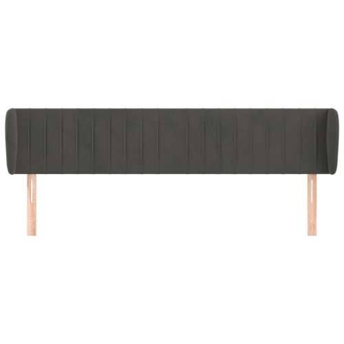 Uzglavlje s ušima tamnosivo 183x23x78/88 cm baršunasto - Tamno siva 183 x 23 x 78/88 cm 1 Cijena