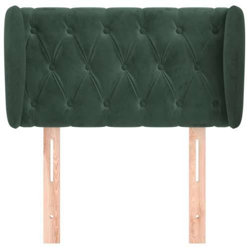 Uzglavlje s ušima tamnozeleno 83x23x78/88 cm baršunasto - Tamnozelena 83 x 23 x 78/88 cm 1 Cijena