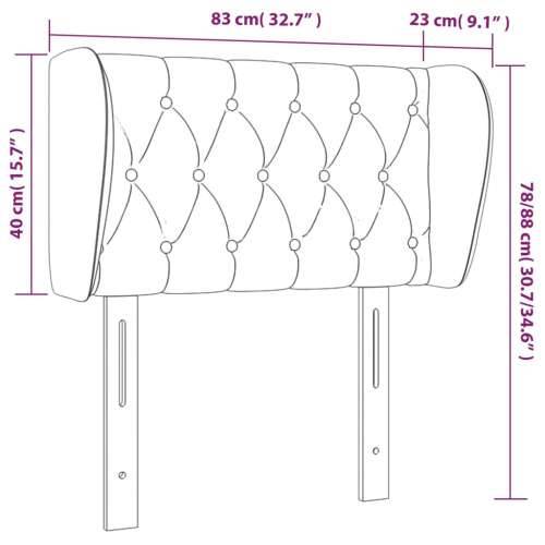 Uzglavlje s ušima tamnozeleno 83x23x78/88 cm baršunasto - Tamnozelena 83 x 23 x 78/88 cm 1 Cijena