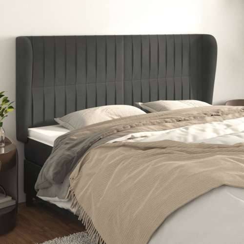 Uzglavlje s ušima tamnosivo 183x23x118/128 cm baršunasto - Tamno siva 183 x 23 x 118/128 cm 1 Cijena