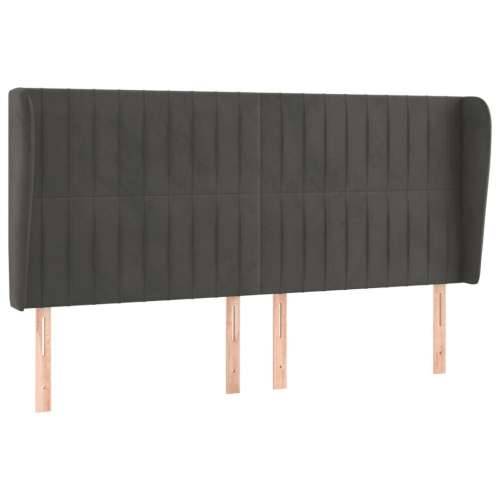 Uzglavlje s ušima tamnosivo 183x23x118/128 cm baršunasto - Tamno siva 183 x 23 x 118/128 cm 1 Cijena