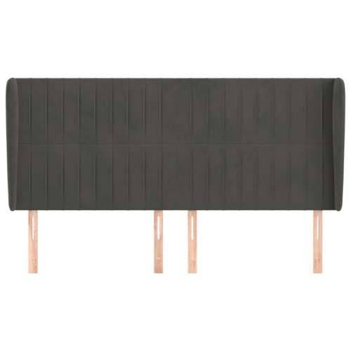 Uzglavlje s ušima tamnosivo 183x23x118/128 cm baršunasto - Tamno siva 183 x 23 x 118/128 cm 1 Cijena