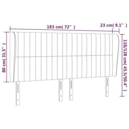 Uzglavlje s ušima tamnosivo 183x23x118/128 cm baršunasto - Tamno siva 183 x 23 x 118/128 cm 1 Cijena