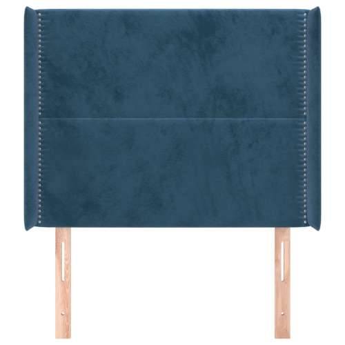 Uzglavlje s ušima tamnoplavo 93x16x118/128 cm baršunasto - Tamno plava 93 x 16 x 118/128 cm 1 Cijena