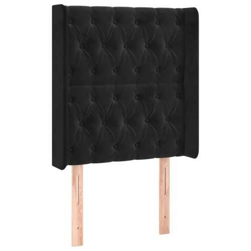 Uzglavlje s ušima crno 83x16x118/128 cm baršunasto - Crna 83 x 16 x 118/128 cm 1 Cijena