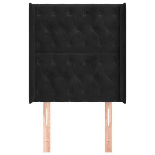 Uzglavlje s ušima crno 83x16x118/128 cm baršunasto - Crna 83 x 16 x 118/128 cm 1 Cijena