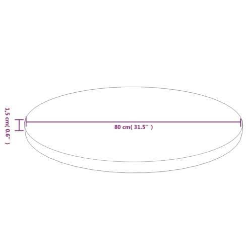 Okrugla stolna ploča smeđa Ø 80 x 1,5 cm tretirana hrastovina - Svjetlosmeđa Ø 80 x 1.5 cm 1 Cijena