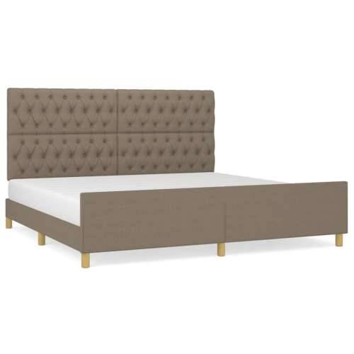 Okvir za krevet s uzglavljem smeđesivi 200 x 200 cm od tkanine - Sivo-smeđa 200 x 200 cm Dizajn s gumbima Cijena