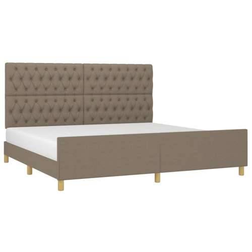 Okvir za krevet s uzglavljem smeđesivi 200 x 200 cm od tkanine - Sivo-smeđa 200 x 200 cm Dizajn s gumbima Cijena