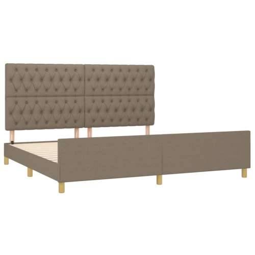 Okvir za krevet s uzglavljem smeđesivi 200 x 200 cm od tkanine - Sivo-smeđa 200 x 200 cm Dizajn s gumbima Cijena