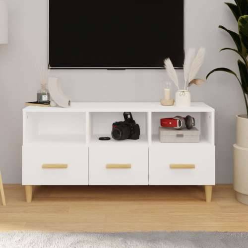 TV ormarić sjajni bijeli 102 x 36 x 50 cm od konstruiranog drva - Visoko sjajno bijela 1 Cijena