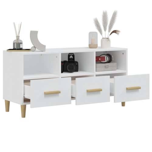 TV ormarić sjajni bijeli 102 x 36 x 50 cm od konstruiranog drva - Visoko sjajno bijela 1 Cijena