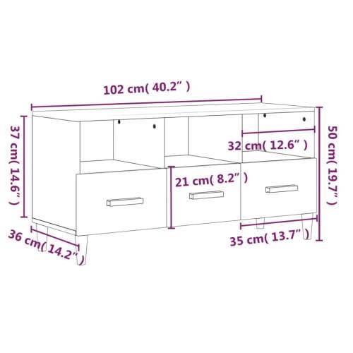 TV ormarić sjajni bijeli 102 x 36 x 50 cm od konstruiranog drva - Visoko sjajno bijela 1 Cijena