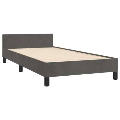 Okvir za krevet bez madraca tamnosivi 90x190 cm baršunasti - Tamno siva 90 x 190 cm Okomite pruge Cijena