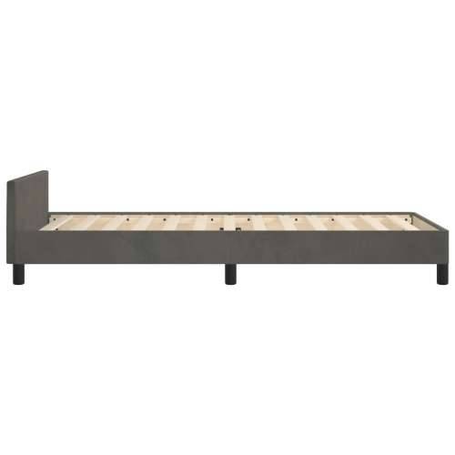 Okvir za krevet bez madraca tamnosivi 90x190 cm baršunasti - Tamno siva 90 x 190 cm Okomite pruge Cijena