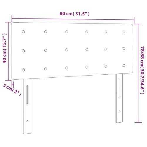 Uzglavlje crno 80 x 5 x 78/88 cm baršunasto - Crna 80 cm 1 Nisko Cijena