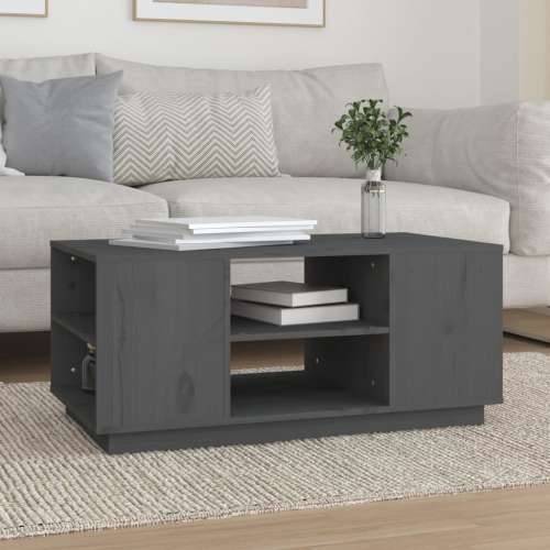 Stolić za kavu sivi 90 x 49 x 40,5 cm od masivne borovine - Siva 1 Cijena