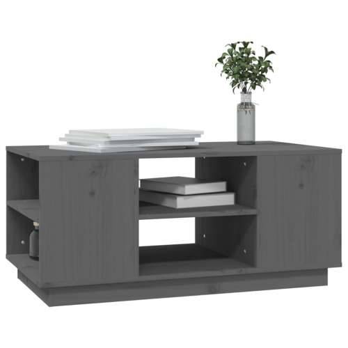 Stolić za kavu sivi 90 x 49 x 40,5 cm od masivne borovine - Siva 1 Cijena