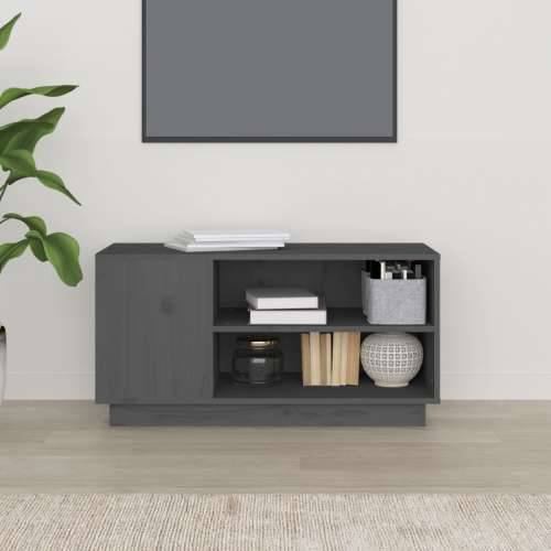 TV ormarić sivi 80 x 35 x 40,5 cm od masivne borovine - Siva 1 Cijena