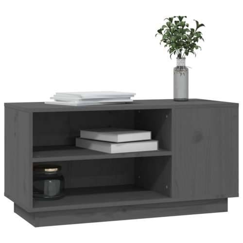 TV ormarić sivi 80 x 35 x 40,5 cm od masivne borovine - Siva 1 Cijena