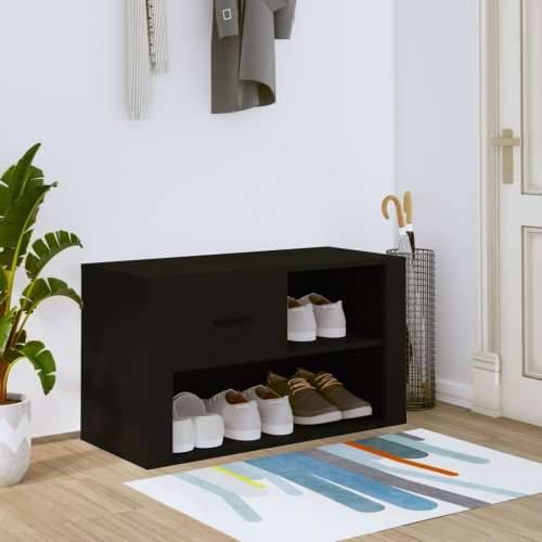 Ormarić za cipele crni 80 x 35 x 45 cm od konstruiranog drva - Crna 1 Cijena