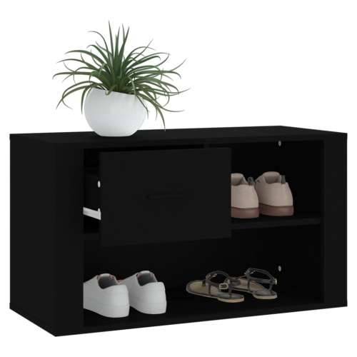 Ormarić za cipele crni 80 x 35 x 45 cm od konstruiranog drva - Crna 1 Cijena