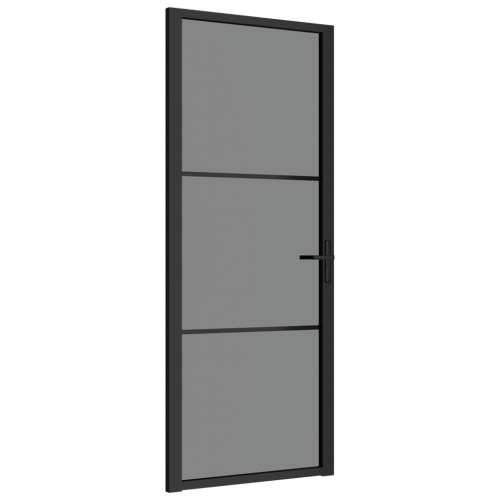 Unutarnja vrata 83 x 201,5 cm crna od ESG stakla i aluminija Cijena