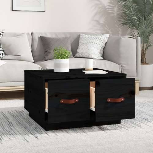 Stolić za kavu crni 60 x 53 x 35 cm od masivne borovine - Crna 1 Cijena