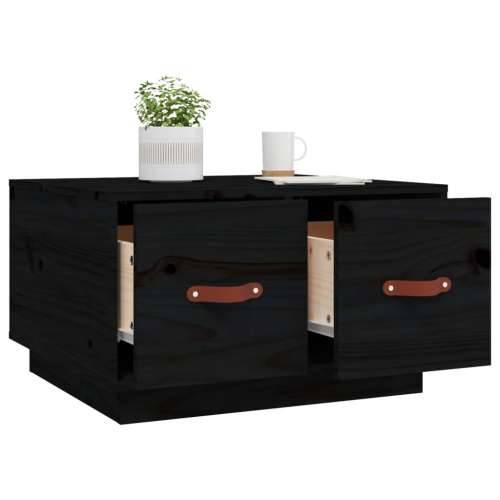 Stolić za kavu crni 60 x 53 x 35 cm od masivne borovine - Crna 1 Cijena