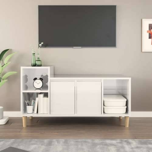 TV ormarić sjajni bijeli 100 x 35 x 55 cm od konstruiranog drva - Visoko sjajno bijela 1 Cijena