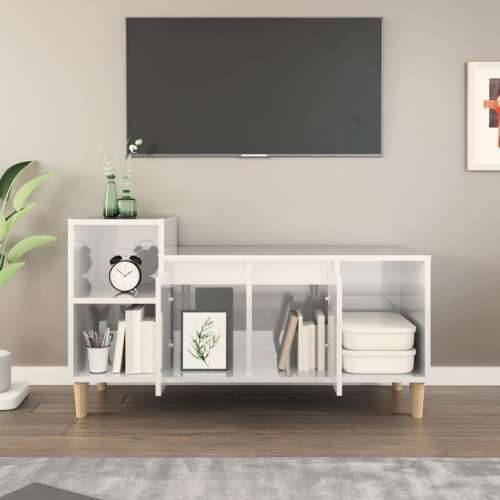 TV ormarić sjajni bijeli 100 x 35 x 55 cm od konstruiranog drva - Visoko sjajno bijela 1 Cijena