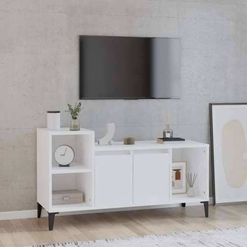 TV ormarić sjajni bijeli 100 x 35 x 55 cm od konstruiranog drva - Visoko sjajno bijela 1 Cijena