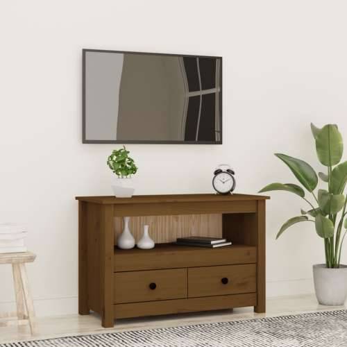 TV ormarić boja meda 79 x 35 x 52 cm od masivne borovine - boja meda 1 Cijena