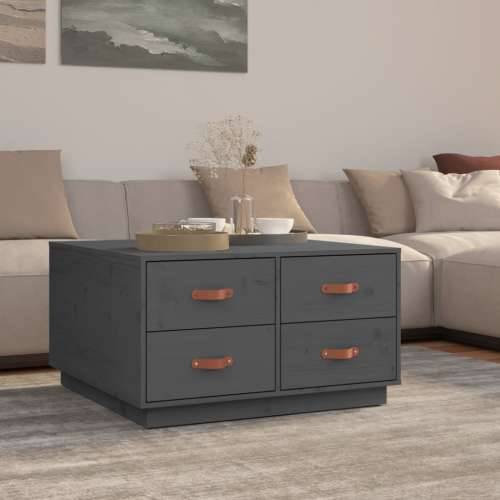 Stolić za kavu sivi 80 x 80 x 45 cm od masivne borovine - Siva 1 Cijena