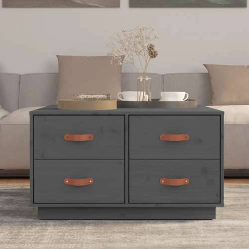 Stolić za kavu sivi 80 x 80 x 45 cm od masivne borovine - Siva 1 Cijena
