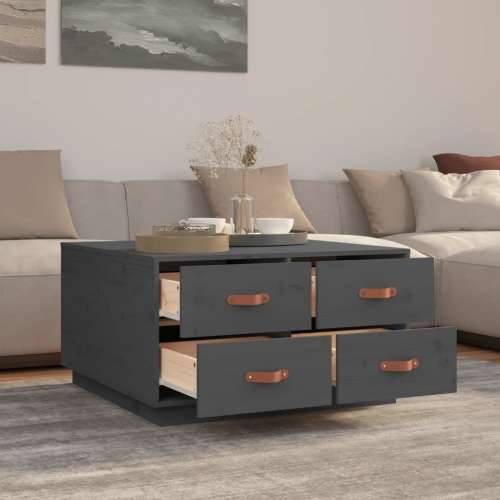 Stolić za kavu sivi 80 x 80 x 45 cm od masivne borovine - Siva 1 Cijena