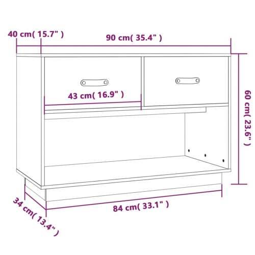TV ormarić 90 x 40 x 60 cm od masivne borovine - Prirodna 1 Cijena