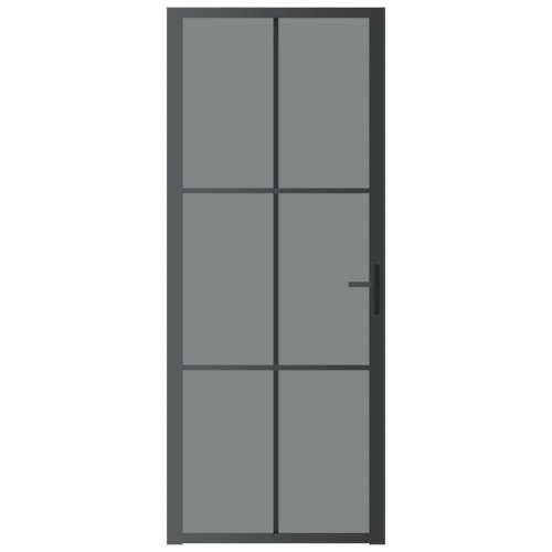 Unutarnja vrata 83 x 201,5 cm crna od ESG stakla i aluminija Cijena