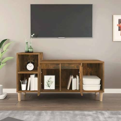 TV ormarić boja dimljenog hrasta 100x35x55 cm konstruirano drvo - Dimljeni hrast 1 Cijena