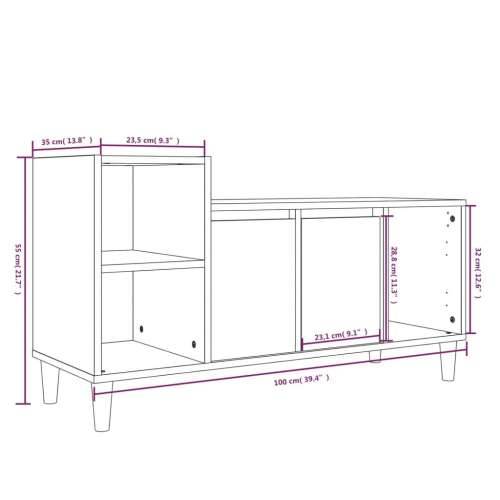 TV ormarić boja dimljenog hrasta 100x35x55 cm konstruirano drvo - Dimljeni hrast 1 Cijena