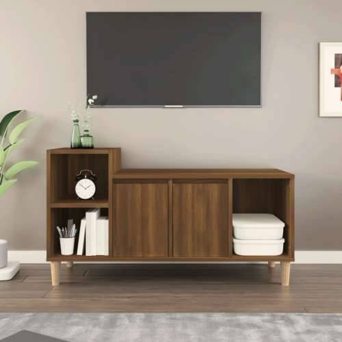 TV ormarić boja smeđeg hrasta 100x35x55 cm konstruirano drvo - Smeđi hrast 1 Cijena