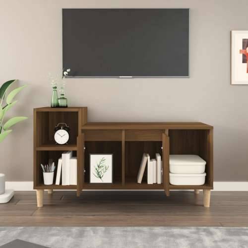 TV ormarić boja smeđeg hrasta 100x35x55 cm konstruirano drvo - Smeđi hrast 1 Cijena