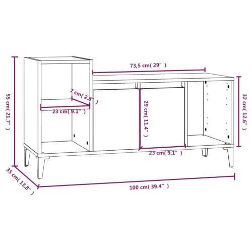 TV ormarić boja betona 100x35x55 cm od konstruiranog drva - Beton siva 1 Cijena