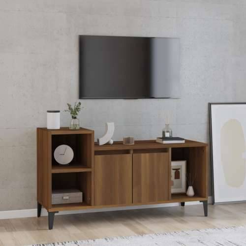 TV ormarić boja smeđeg hrasta 100x35x55 cm konstruirano drvo - Smeđi hrast 1 Cijena